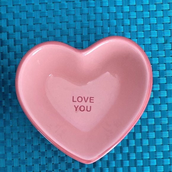 Heart Shaped Nesting Bowls 3 Pc Set Ceramic Purple Pink Green - Picture 7 of 14